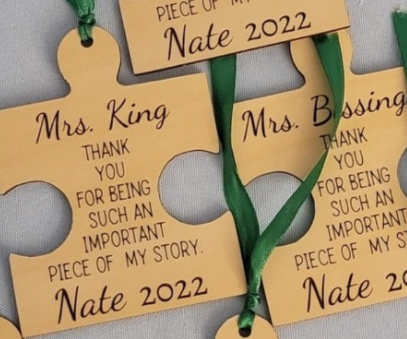Personalized Teacher Puzzle Piece Ornament