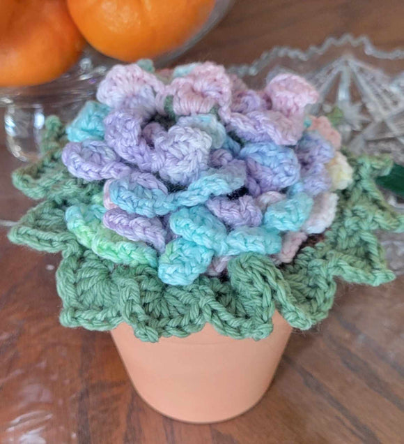 Flower Pot Crochet Coasters, Set of 5