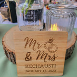 Custom Wedding Favor Wood Coasters
