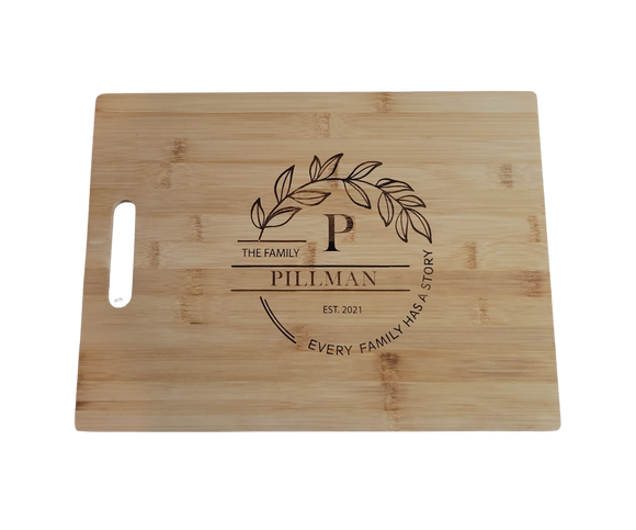 Personalized Family Monogram Bamboo Cutting Board